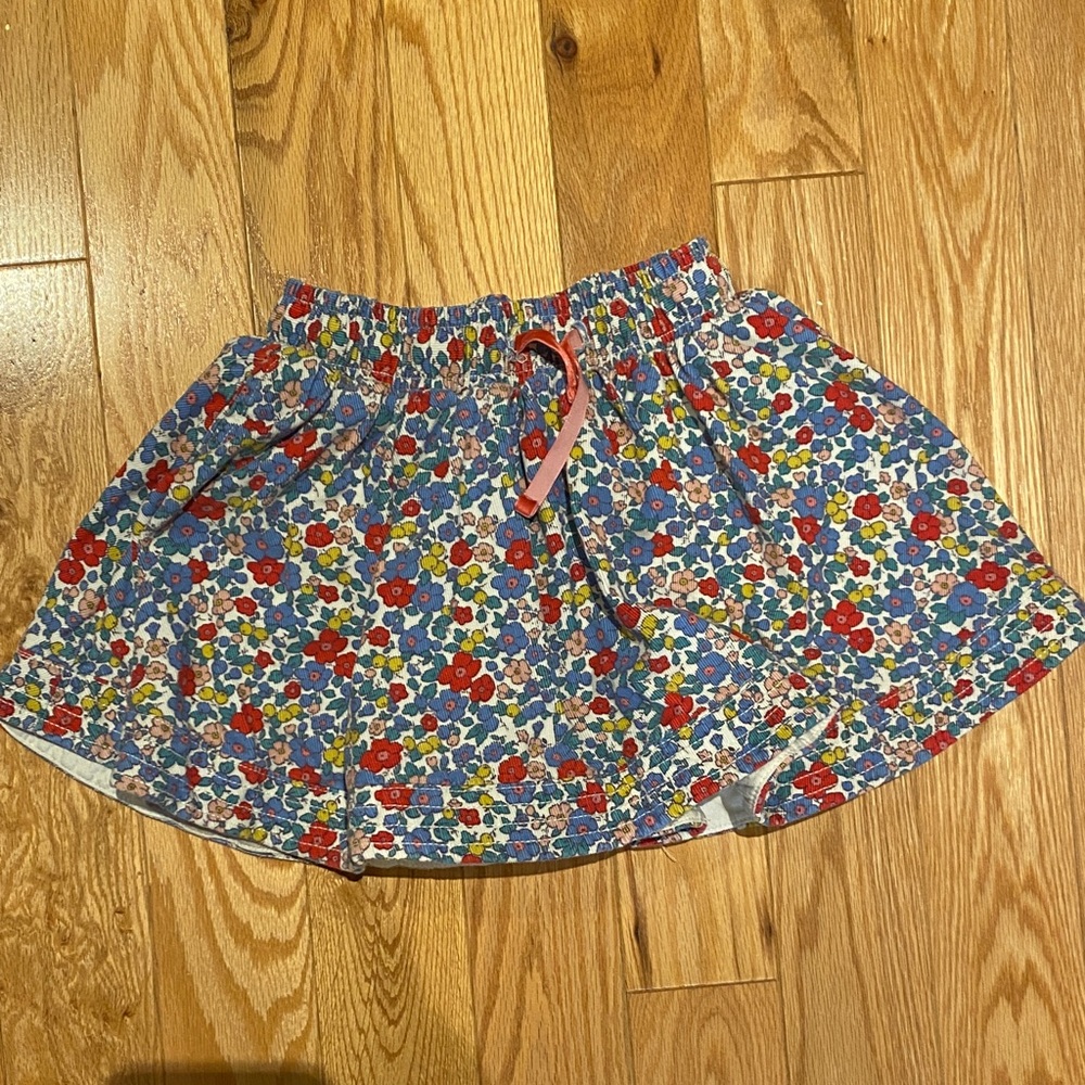 Mini Boden Floral Skirt - Blue and Red